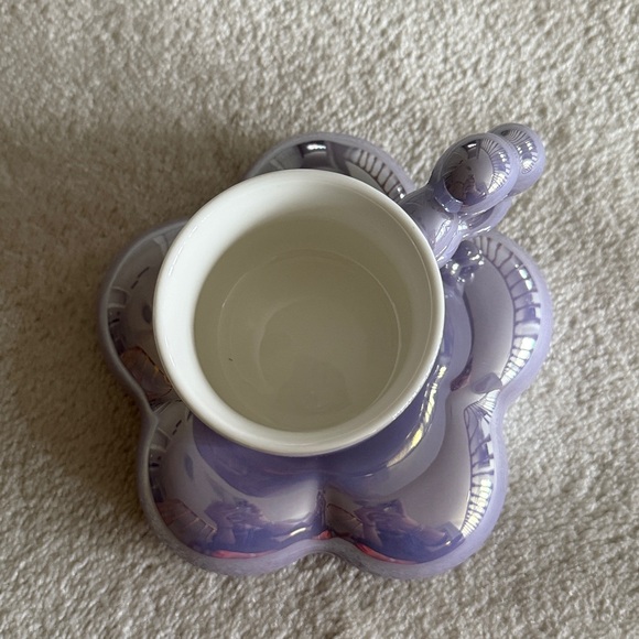 NWT Metallic lavender Balloon Flower Teacup set - Picture 2 of 7